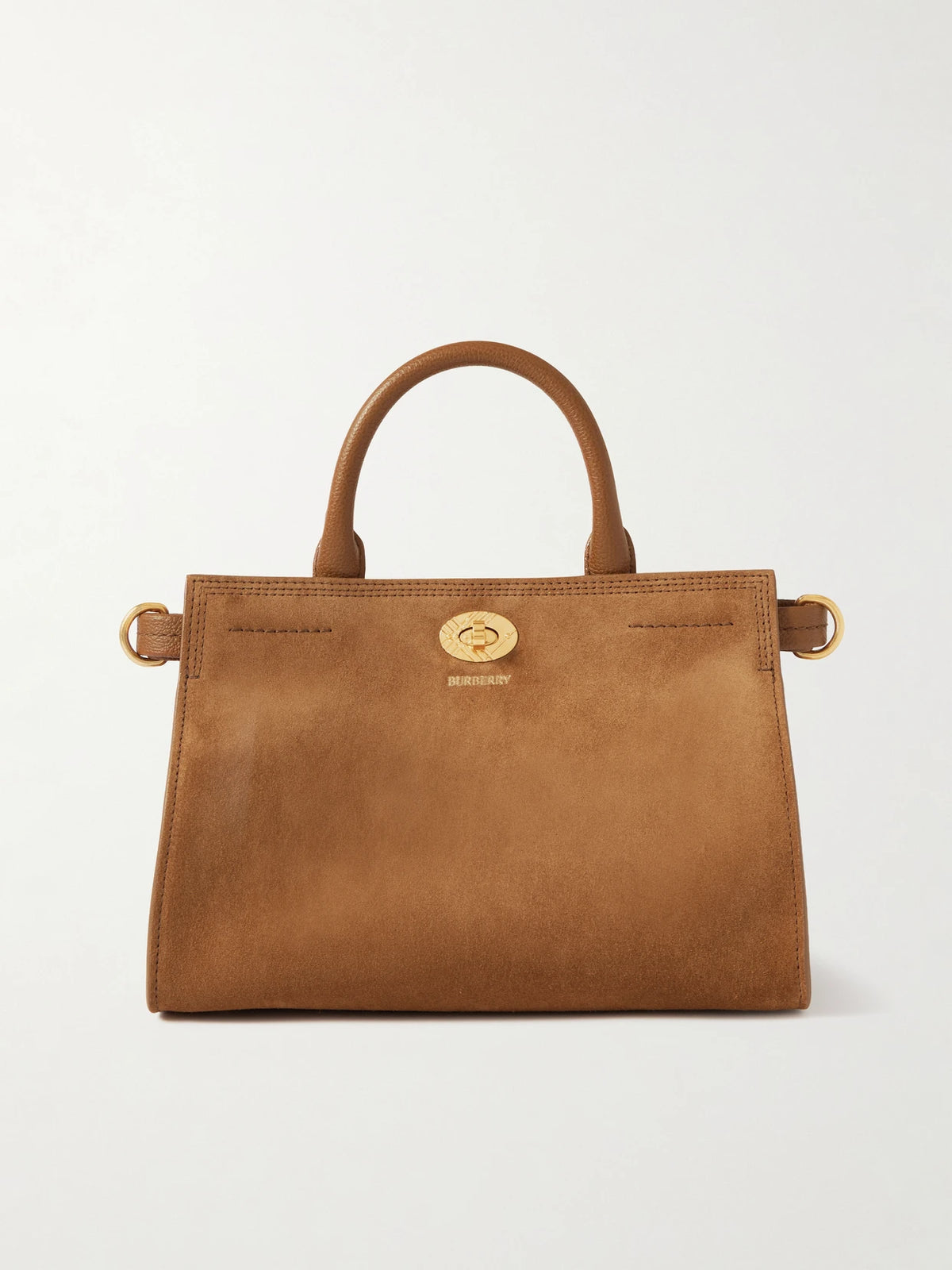 Burberry Leather-trimmed Suede Tote