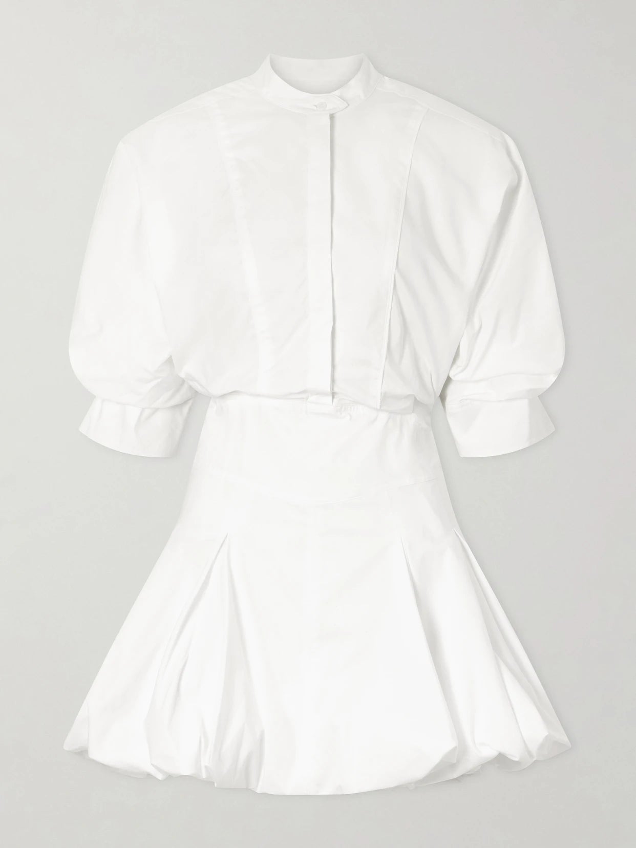 Effie Bubble Pleated Cotton-blend Poplin Mini Dress