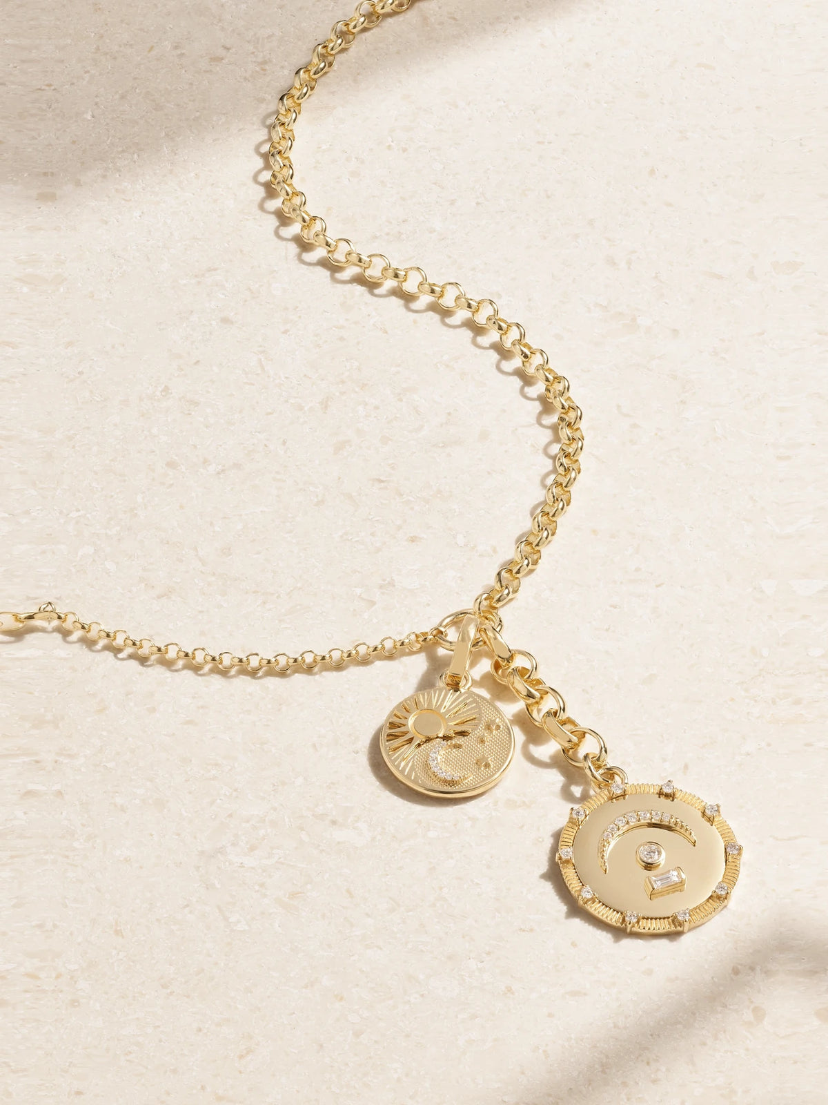 Pause + Balance Medium Mixed Belcher Story 18-karat Gold Diamond Necklace