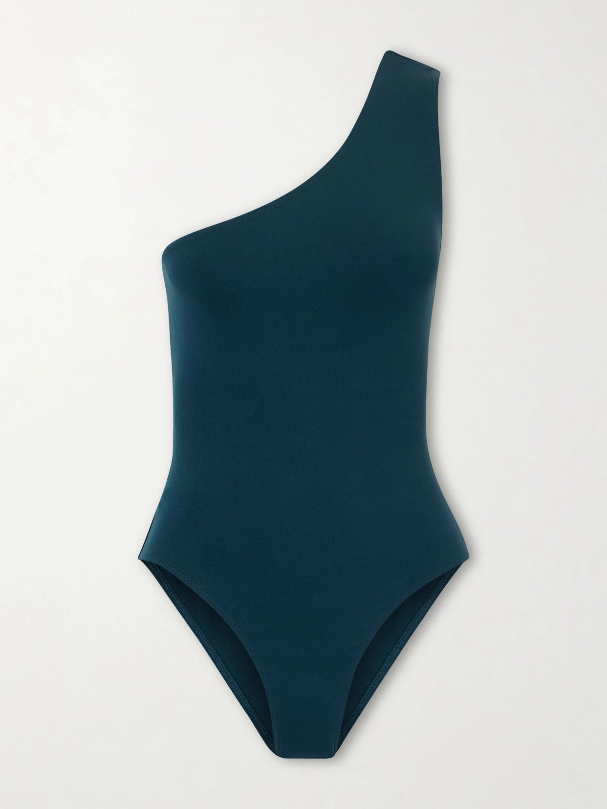 Image of Swimwear. Product name - Les Essentiels Effigie One-shoulder Swimsuit in Navy colour by brand - Eres