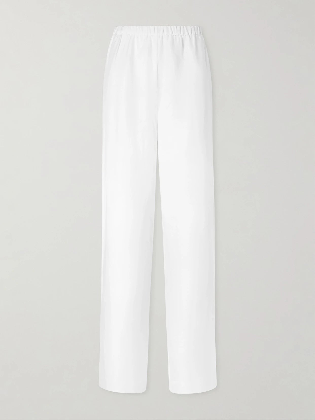 Image of a model wearing Pants. Product name - Roslyn Woven Wide-leg Pants in Ivory colour by brand - Anine Bing