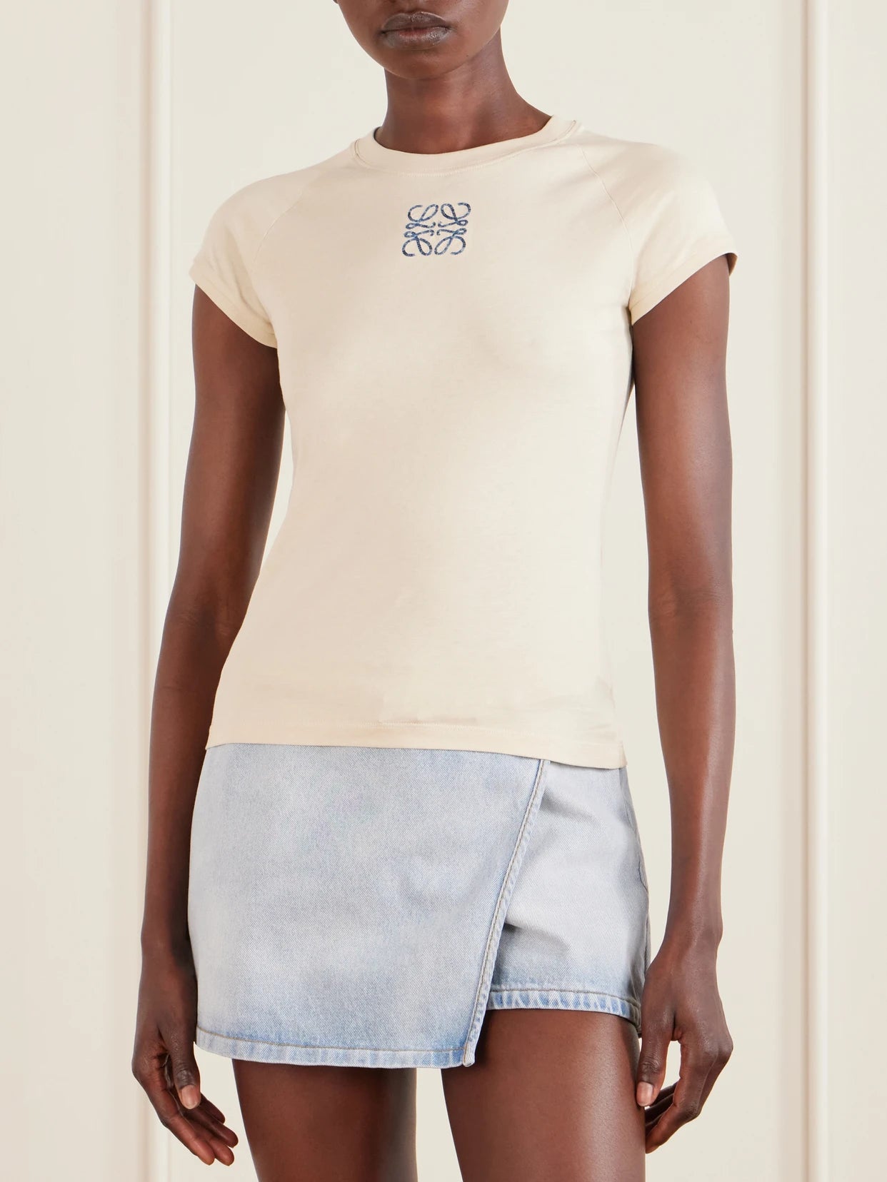+ Paula's Ibiza Anagram Embroidered Cotton T-shirt