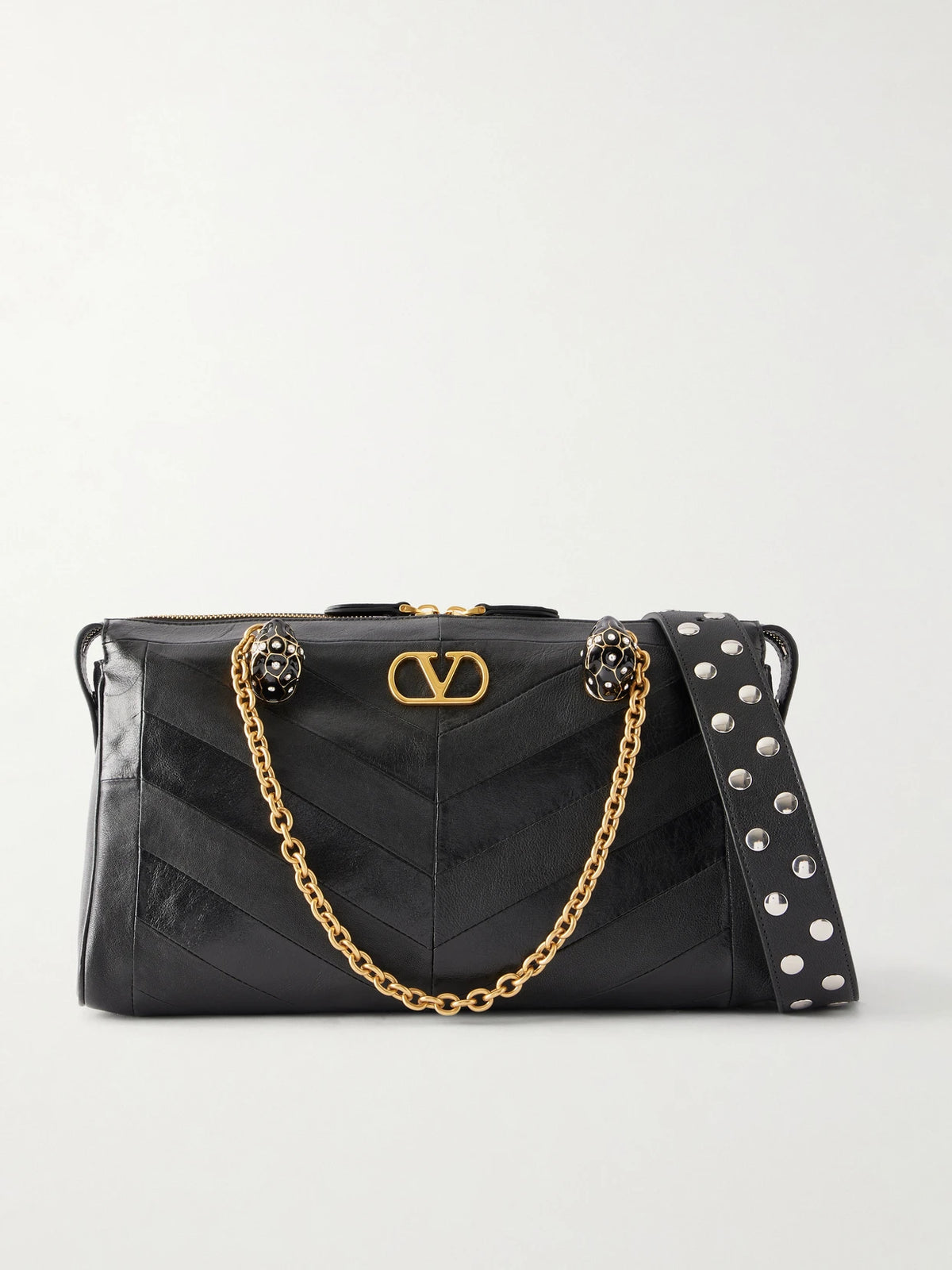 Panthea Embellished Leather Medium Shoulder Bag