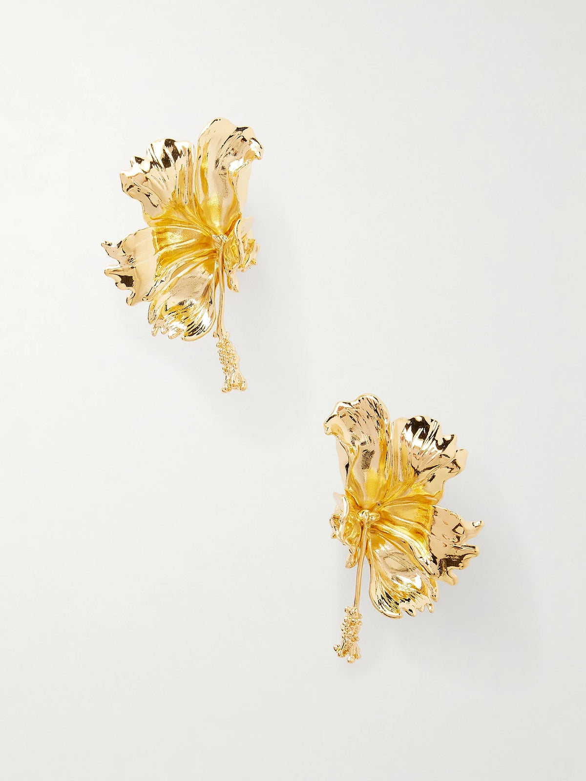 Hibiscus Gold-tone Earrings