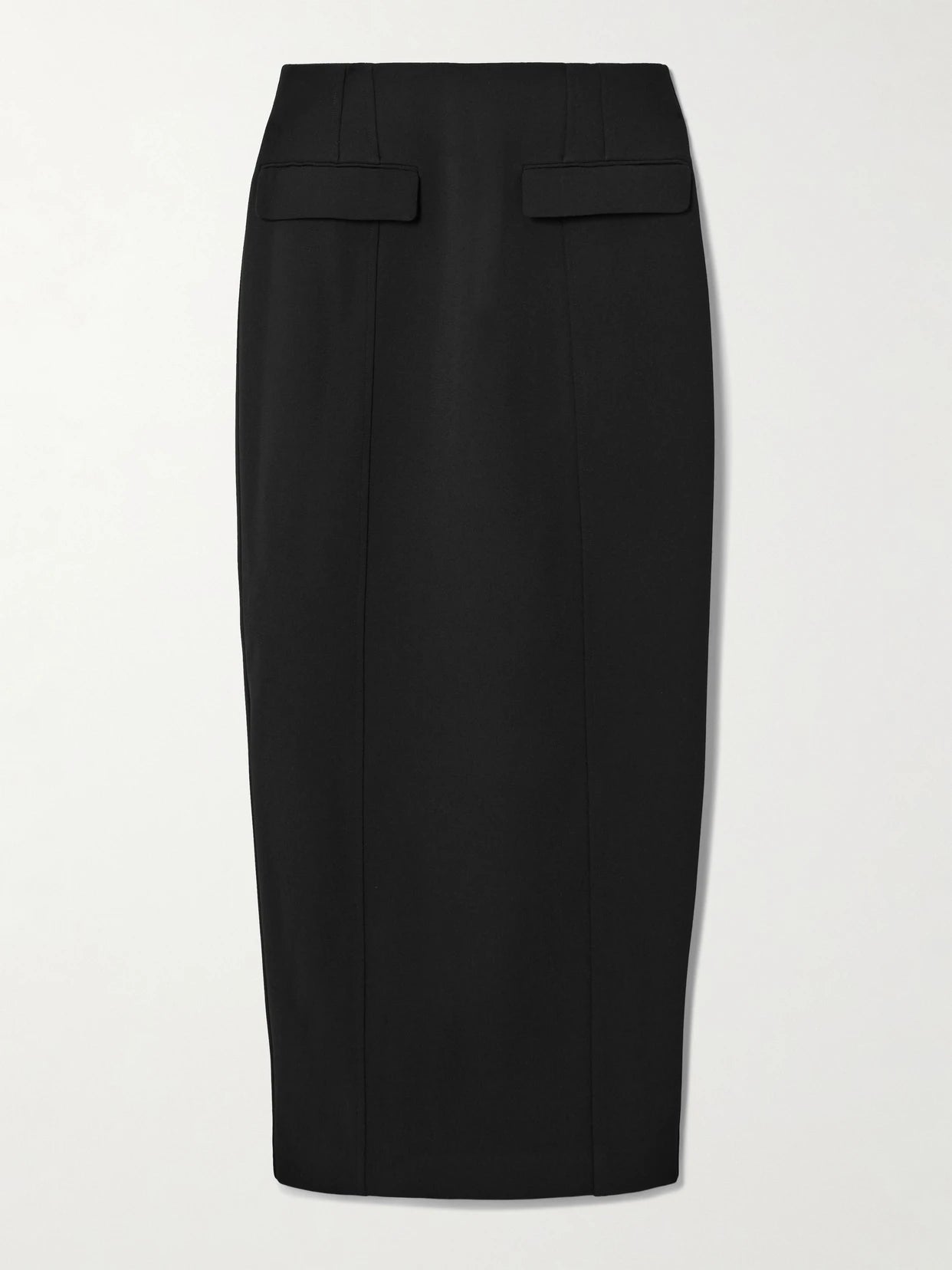 Image of a model wearing Skirts. Product name - Grain De Poudre Maxi Skirt in Black colour by brand - TOTEME