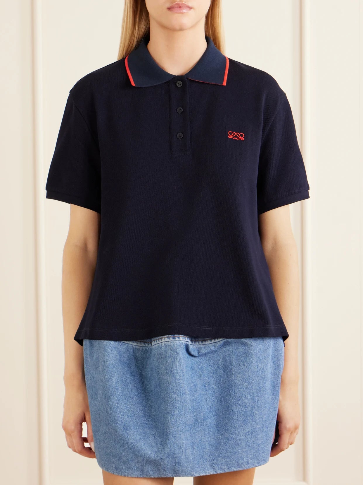 Anagram-embroidered Cotton-piqué Polo Shirt