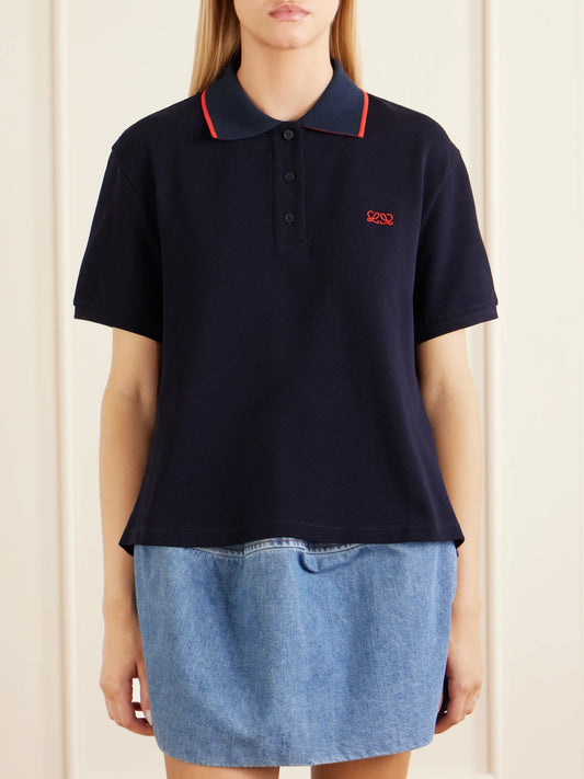 Anagram-embroidered Cotton-piqué Polo Shirt