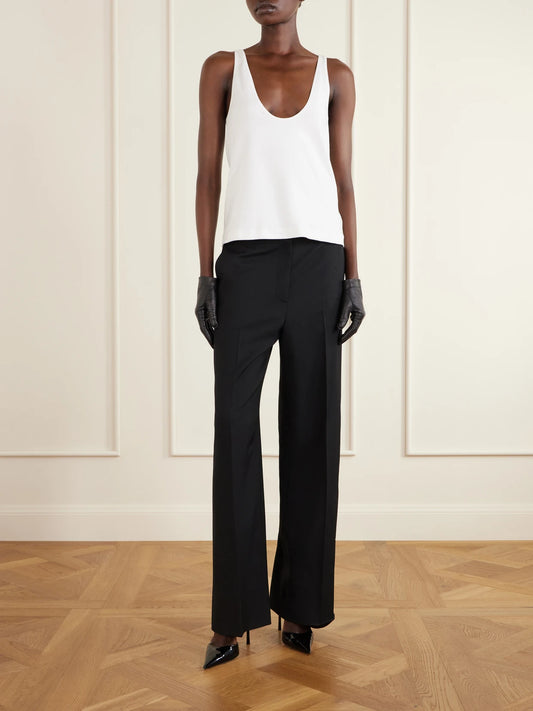 Image of a model wearing Tops. Product name - Stretch-cotton Jersey Tank in White colour by brand - TOM FORD