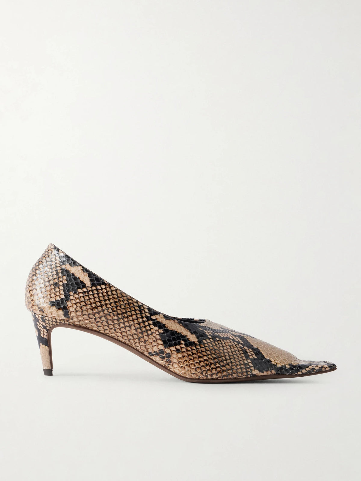 Marlene Snake-effect Leather Pumps