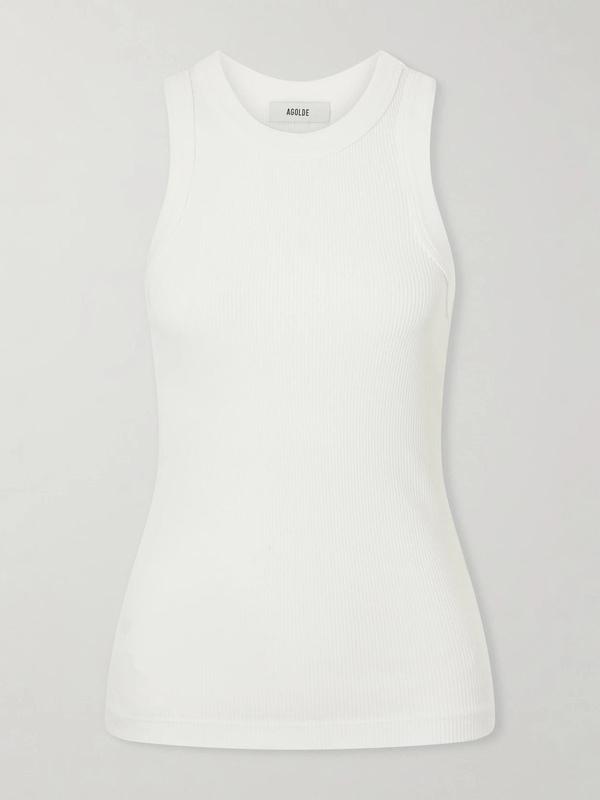 AGOLDE Leigh Ribbed Stretch Organic Cotton And Tencel Lyocell-blend Jersey Tank