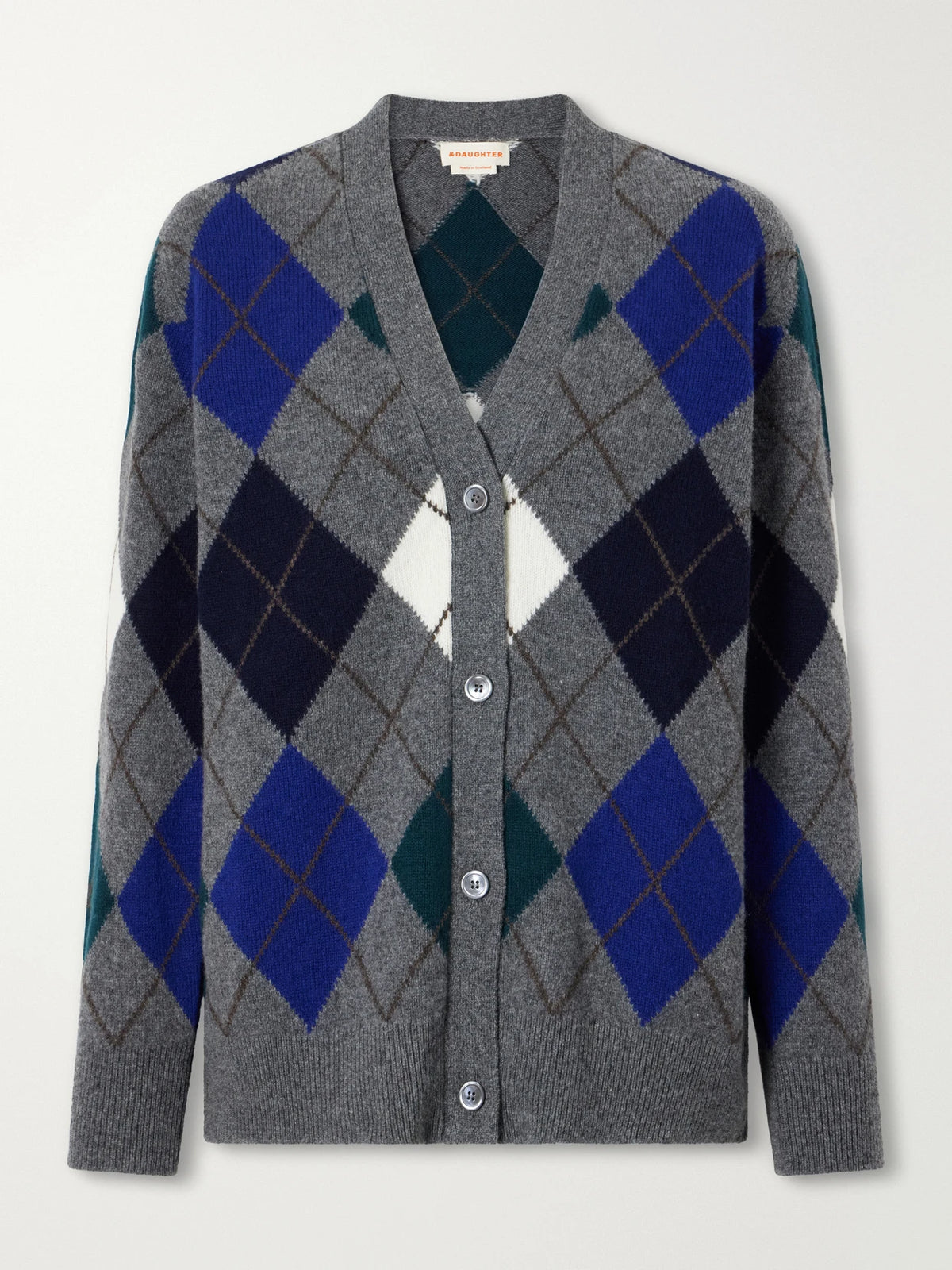 &Daughter Ava Argyle Wool Cardigan