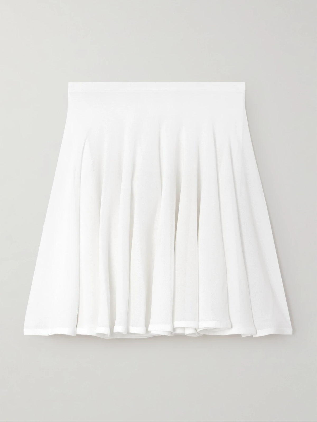 Pleated Jersey Mini Skirt