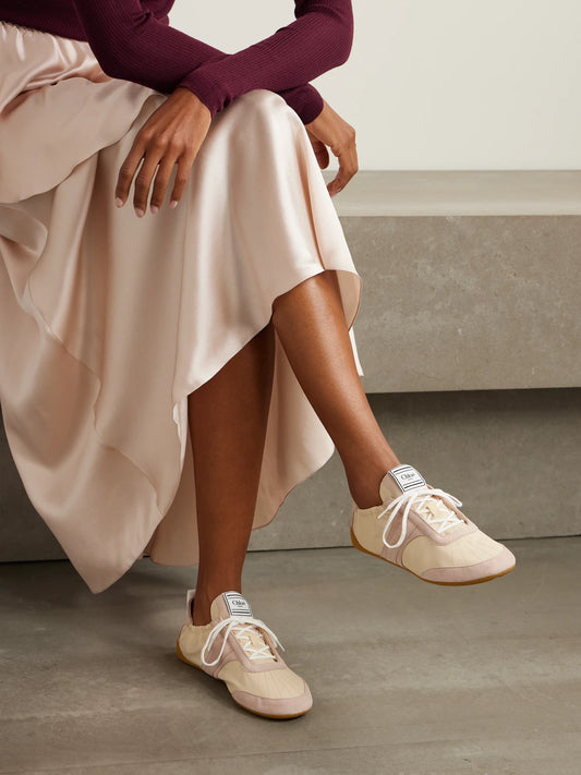 Kick Suede-trimmed Shell Sneakers