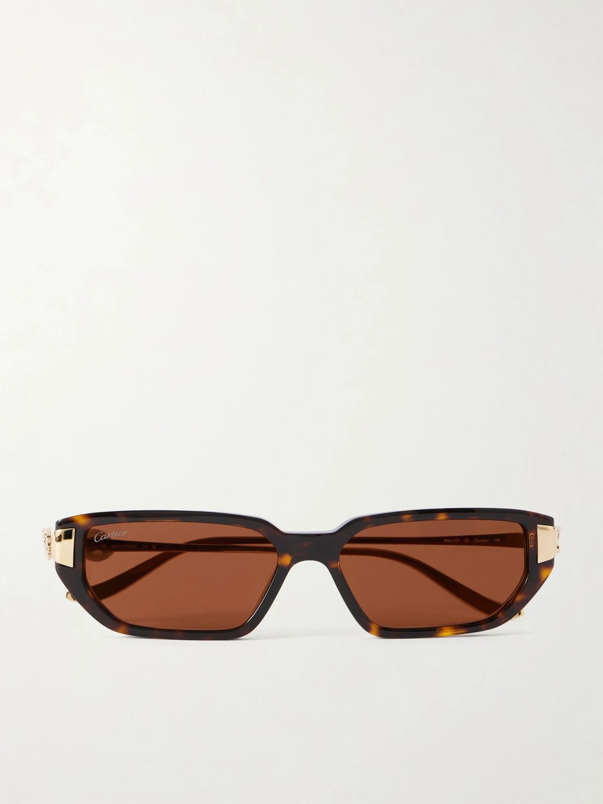 Eyewear Panthère De Cartier Rectangular-frame Recycled-acetate Gold-tone Sunglasses