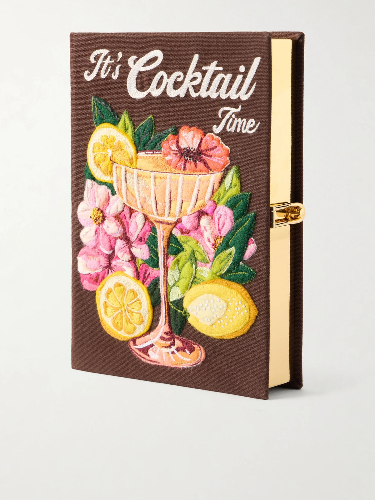 It's Cocktail Time Appliquéd Embroidered Clutch