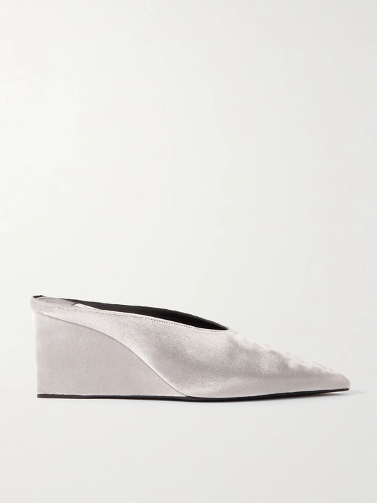 75 Velvet Wedge Mules