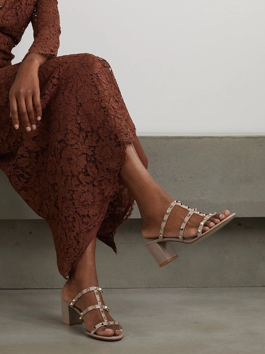 Rockstud 60 Leather Mules