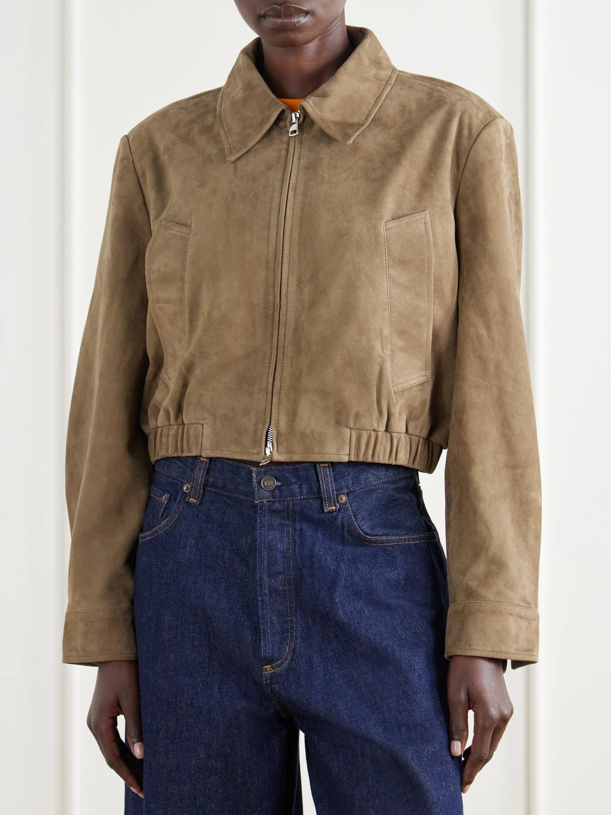AGOLDE Nahla Cropped Suede Jacket