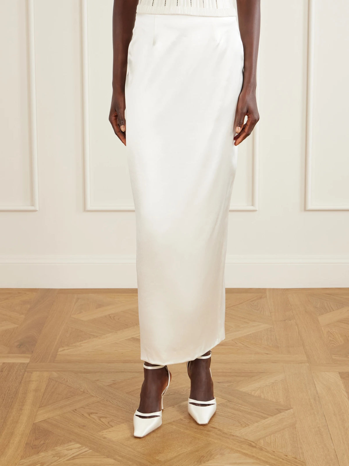 Danielle Frankel Tristan Silk And Wool-blend Satin Maxi Skirt