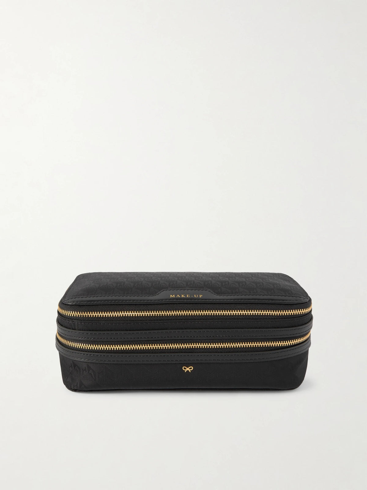 Make-up Leather-trimmed Jacquard Cosmetics Case