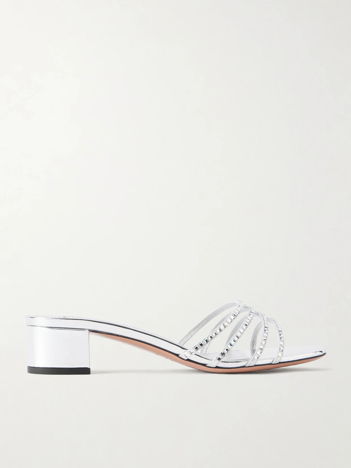 Sensation 35 Embellished Metallic Leather Mule