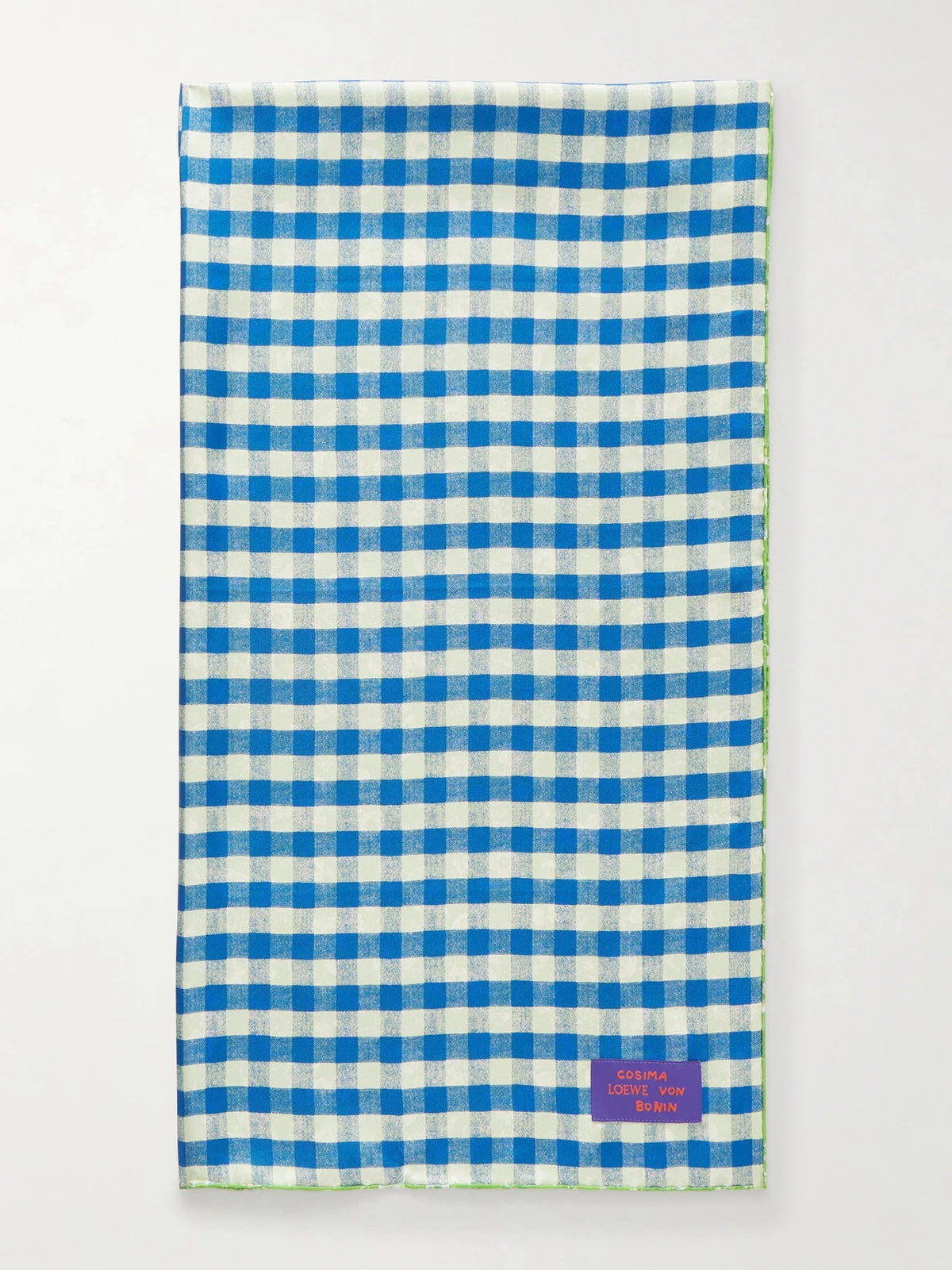 LOEWE Checked And Floral-print Silk Scarf