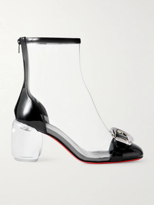 Minny Bubble Patent Leather-trimmed Pvc Ankle Boots