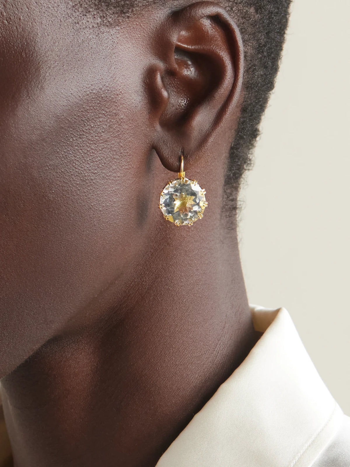 Image of Earrings. Product name - 18-karat Gold, Diamond And Topaz Earrings in Multi colour by brand - Ileana Makri