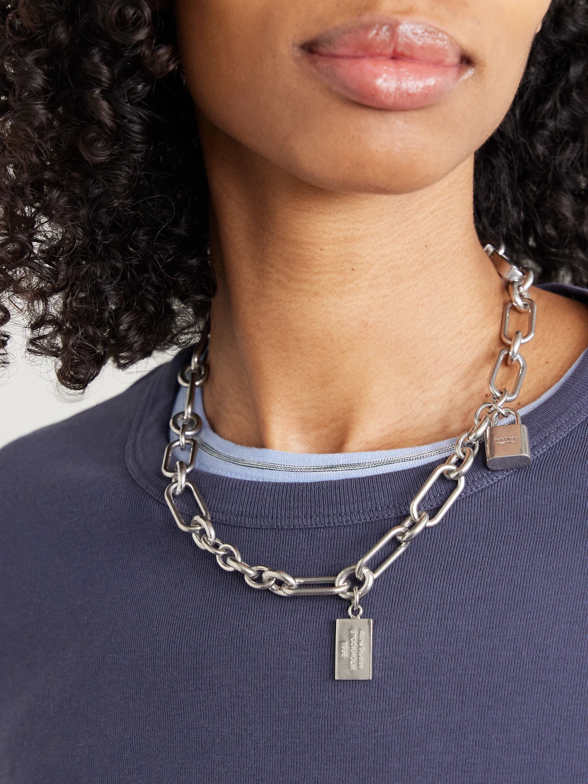 Image of Necklaces. Product name - Silver-tone Necklace in Multi colour by brand - Acne Studios