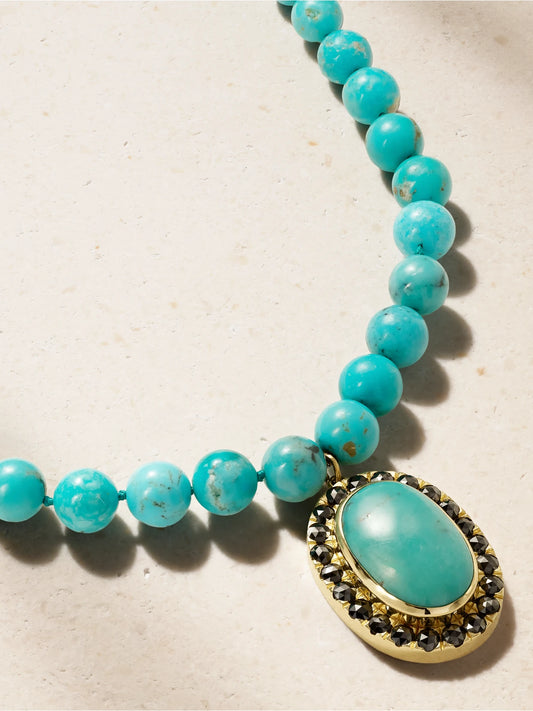 Ileana Makri 18-karat Gold, Turquoise And Diamond Necklace
