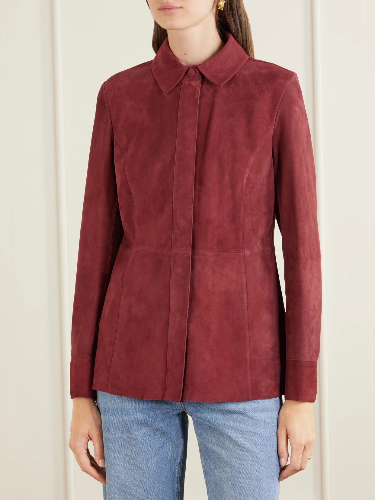 Paneled Suede Shirt