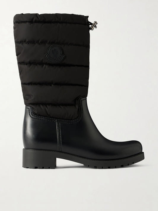 Ginette Quilted Nylon And Rubber Rain Boots