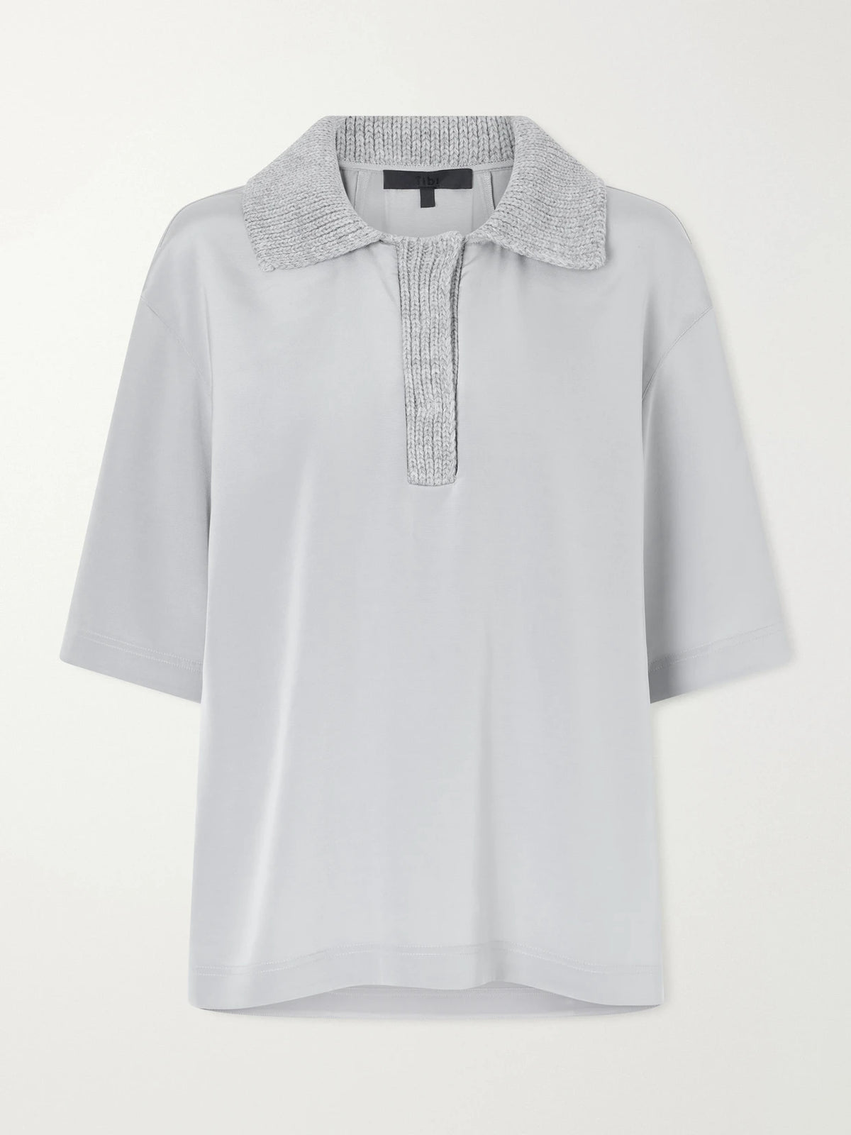 Tibi Stretch Silk-blend Polo Shirt