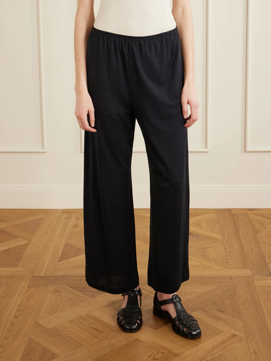 Cotton And Silk-blend Wide-leg Pants