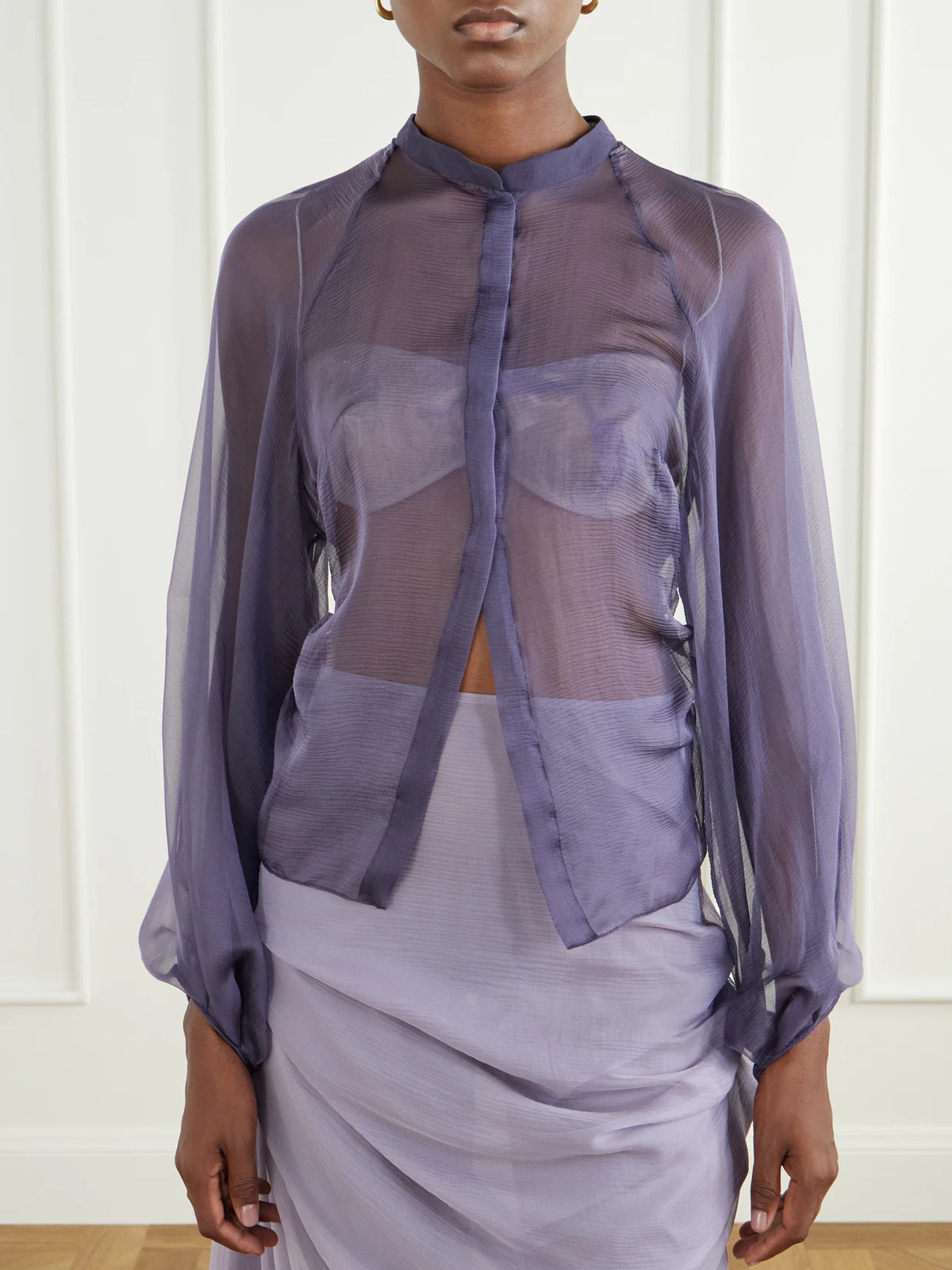 Pauline Dujancourt Alyona Cut-out Silk Blouse