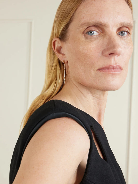 Image of Earrings. Product name - 14-karat Gold Diamond Earrings in Multi colour by brand - Sydney Evan