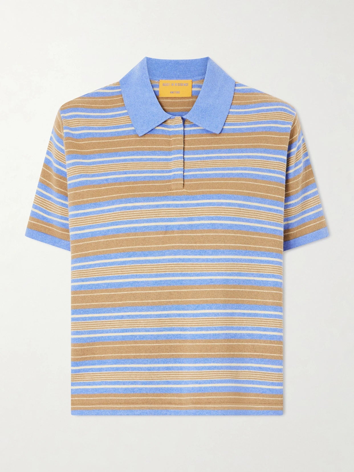 Striped Cotton And Cashmere-blend Polo T-shirt