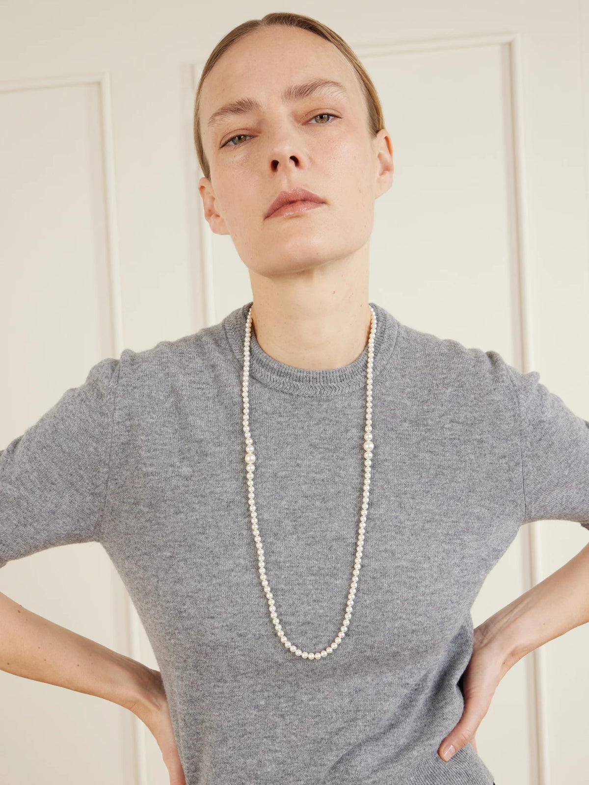 Image of Necklaces. Product name - 14-karat Gold Pearl Necklace in Multi colour by brand - Mizuki