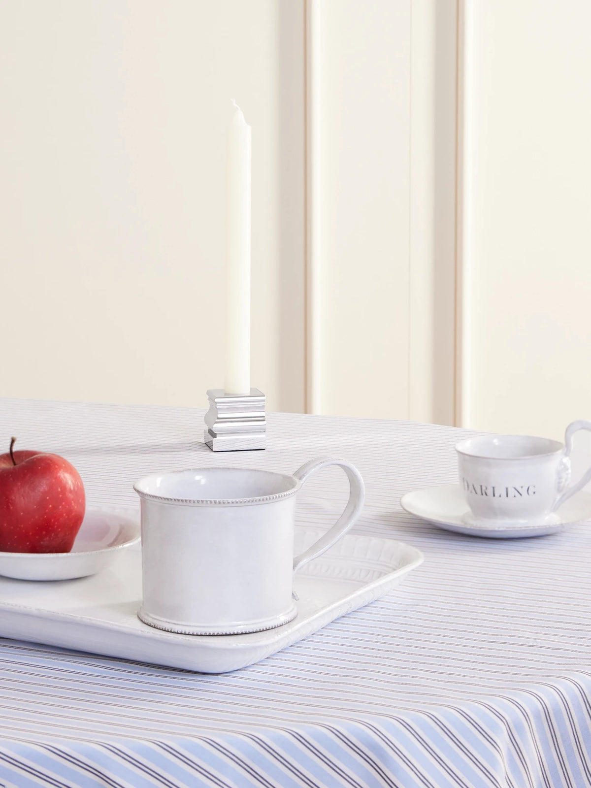Image of Tableware. Product name - Perles Ceramic Cup in White colour by brand - Astier De Villatte