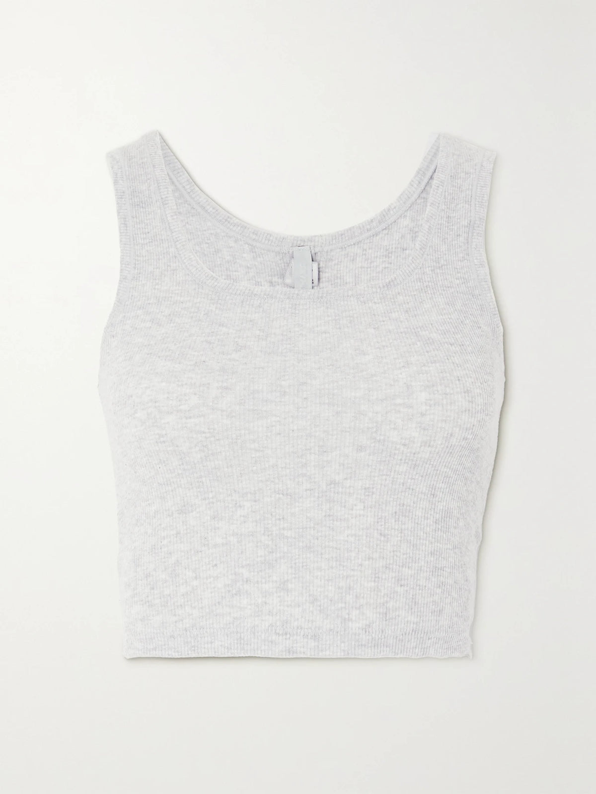 Ribbed Cotton-blend Jersey Tank - Light Heather Grey