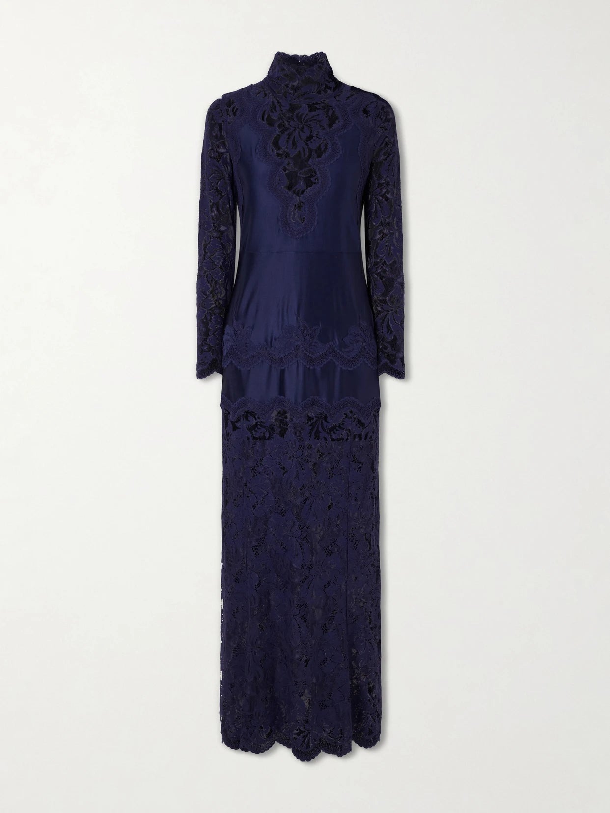 Lace-trimmed Jersey Maxi Dress
