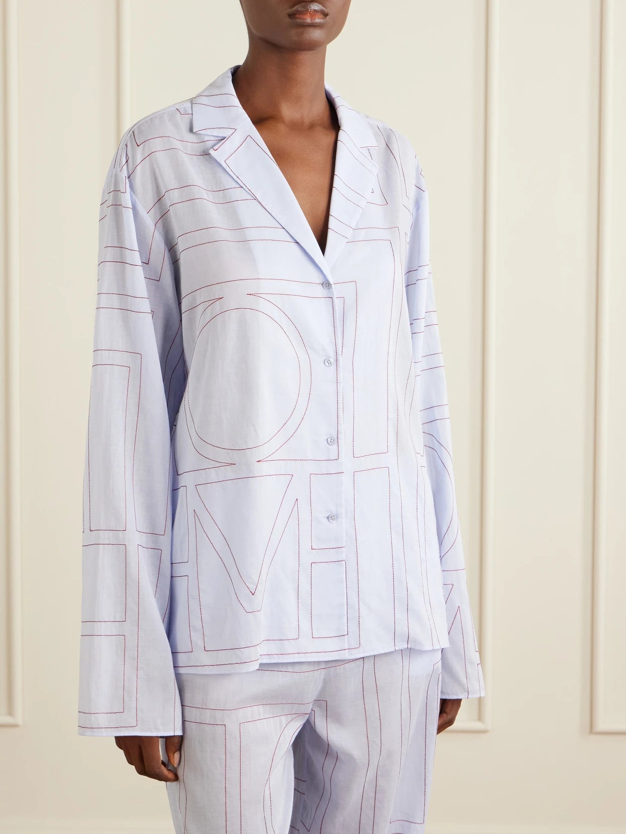 Embroidered Cotton And Lyocell-blend Shirt