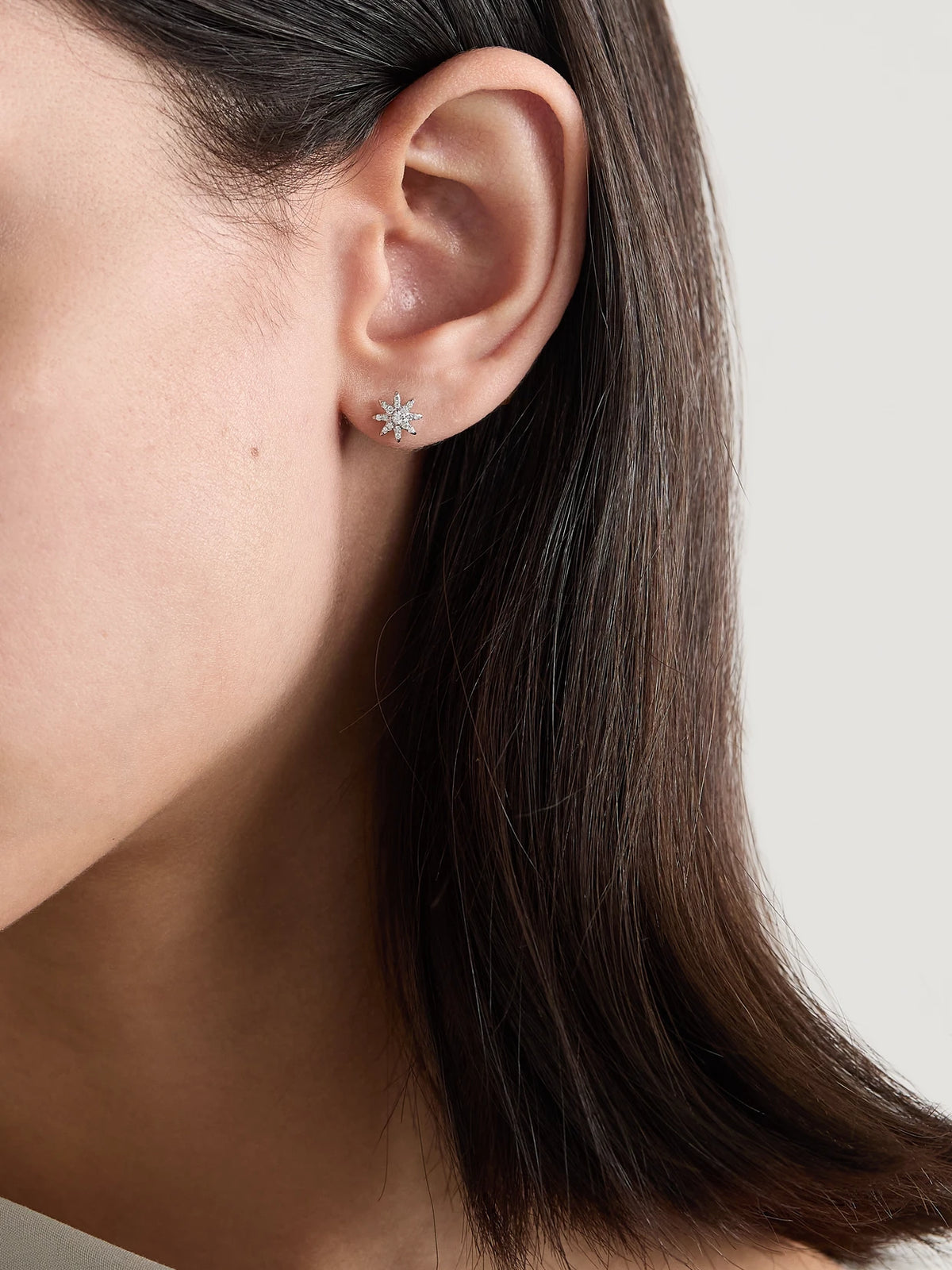 Image of Earrings. Product name - Starburst 18-karat White Gold Diamond Earrings in Multi colour by brand - David Yurman