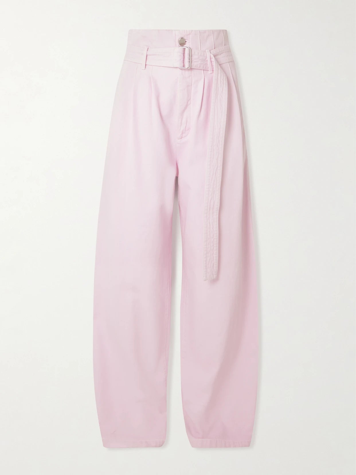 + Maria Mcmanus Corset Belted Pintucked High-rise Wide-leg Organic Jeans