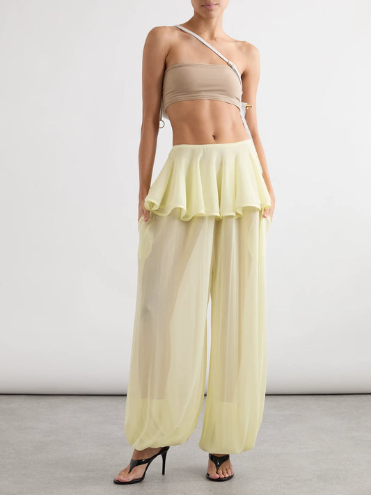 Image of Lingerie. Product name - Stretch-jersey Bandeau Bra And Briefs Set in Taupe colour by brand - Alaïa