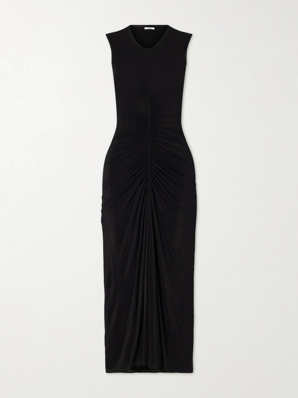 Image of Dresses. Product name - Gisela Ruched Jersey Midi Dress in Black colour by brand - FFORME