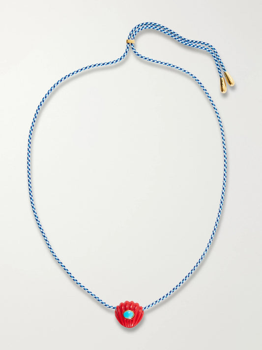 Kai Gold-plated Resin, Turquoise And Chord Necklace