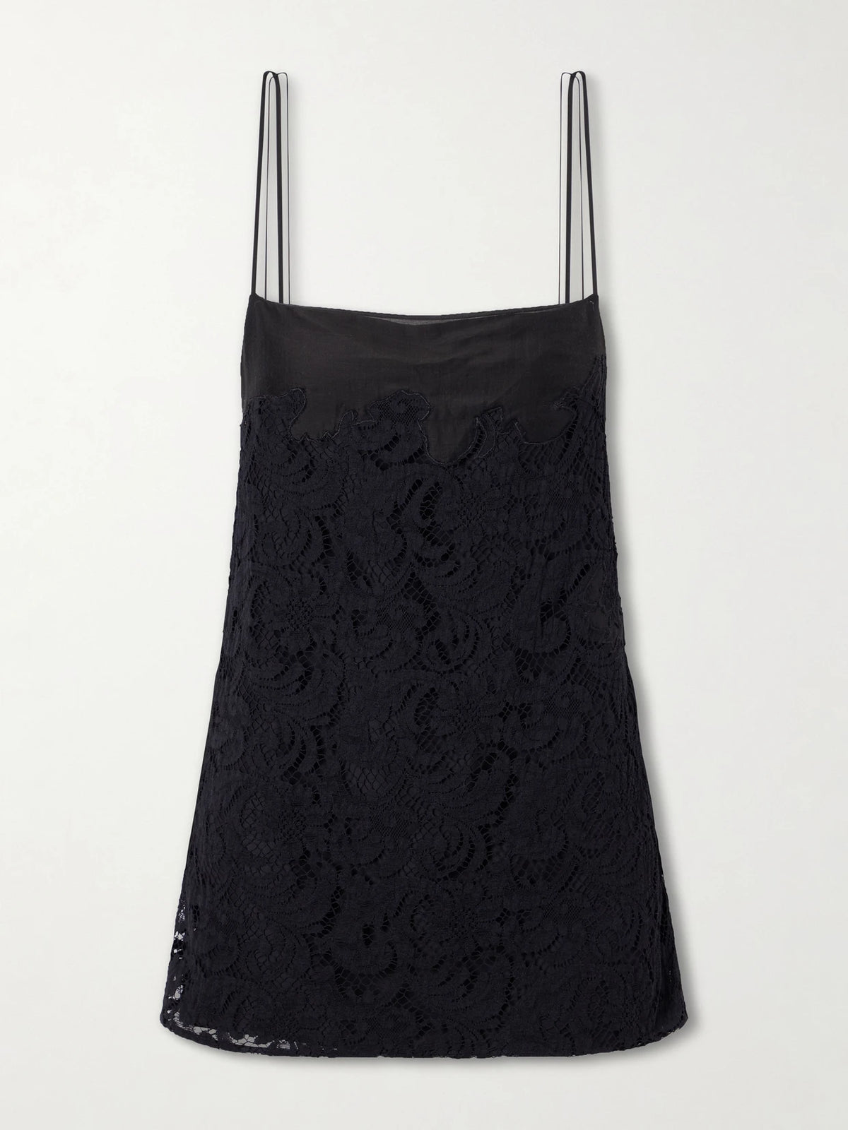 KHAITE Neema Lace-trimmed Tencel Lyocell And Silk-blend Voile Tank
