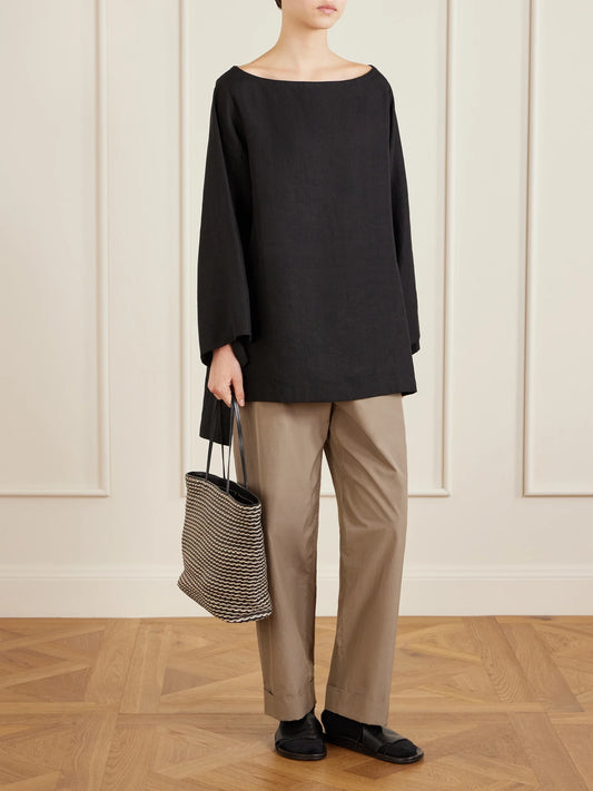 Beau Large Leather And Raffia Tote