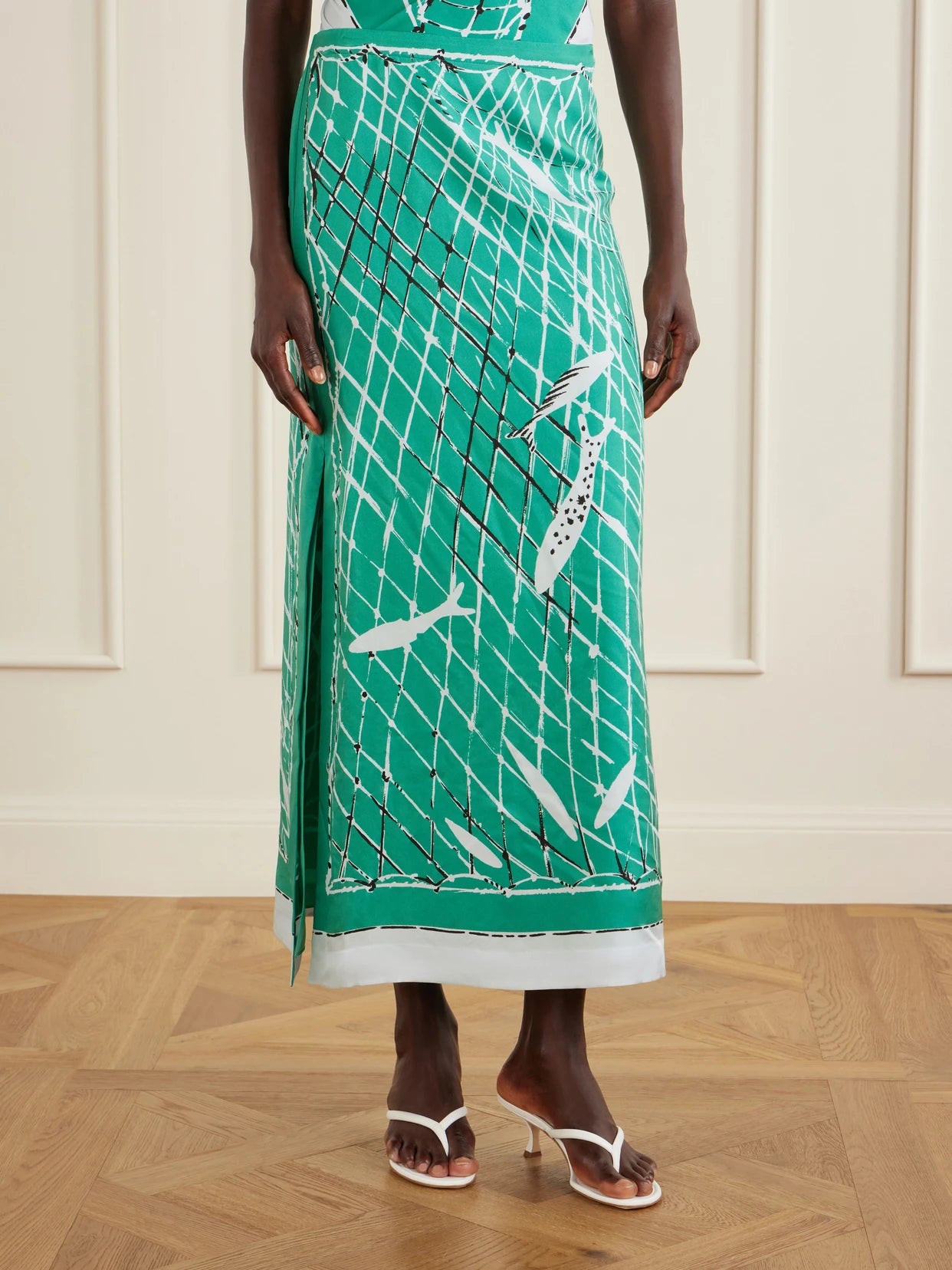 Linnie Printed Silk Maxi Skirt